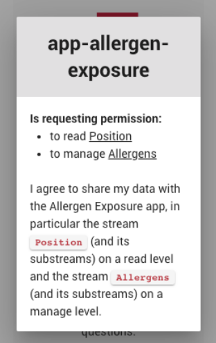 Pryv example Data Allergens